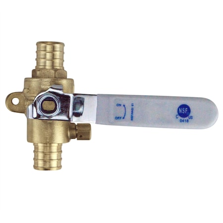 Apollo 3/4 in. Brass PEX Barb Ball Valve with Drain and Mounting Pad APXV34WD